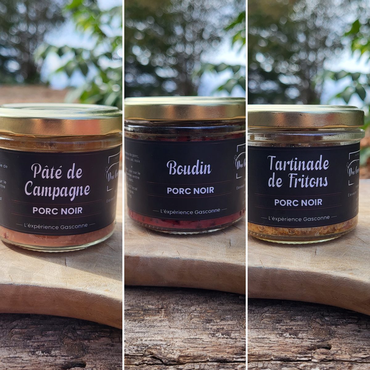 Trio Tradition : pâté de campagne, boudin et tartinade de fritons